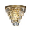 ALOADECOR 4-Light 16" Glam Tierd Brass Flush Mount With Crystal Accents - 3 of 4