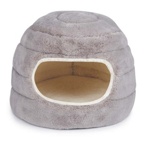 Slumber Pet ThermaPet Bolster Hideaway Round Nest Warm Cuddler Bed - Gray - 1 of 4