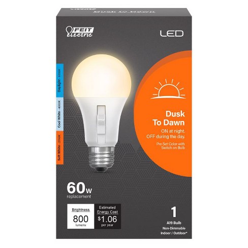 Feit Electric A19 E26 medium Led Dusk To Dawn Bulb Tunable White