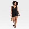 Women's Linen Tie V-Neck Blouse - A New Day™ - 3 of 3