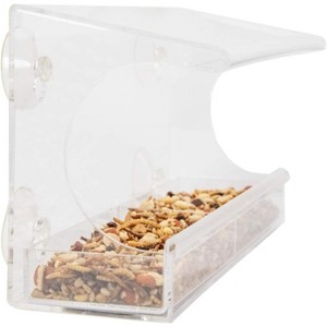 JCs Wildlife All Acrylic Window Bird Feeder with Strong Suction Cups and Removable Seed Tray - Holds 2 Cups of Bird Seed - Feed Cardinals, Bluebirds, - 1 of 4