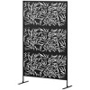 Outsunny Decorative Metal Outdoor Privacy Screen, Freestanding Privacy Fence Screen Outdoor Divider with Stand, 78" H x 48" W - 4 of 4