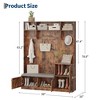5-in-1 Hall Tree with Padded Bench, Coat Rack & Shoe Storage, 4 Double Hooks, 2 Cabinets, 3 Shelves & Adjustable Shelf, - 2 of 4