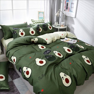 Boersma 3 Piece Cute Avocado Duvet Cover Set Full Size for Adults Ultra Soft Bedding Set Green