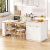 Whisen  82.6" Fluted Kitchen Island, Kitchen Table with Extendable Dining Table, Double-Side Storage, 2 Drawers - 4 of 4