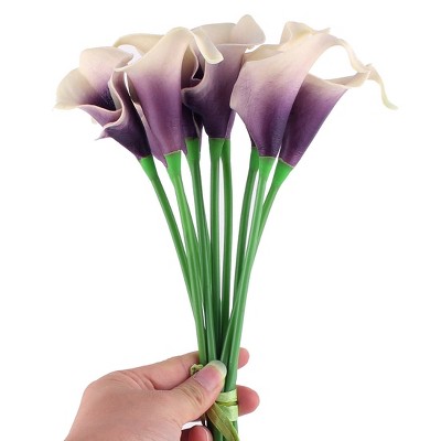 Unique Bargains Household Room Ornament Elegant Wedding Calla Lily Artificial Flowers Bouquet 10 Pcs