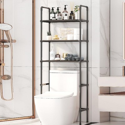 Over The Toilet Storage Shelf,3 Tier Over The Toilet Cabinet,Freestanding Bathroom Organizer, Balcony Plant Stand Tissue Holder for Bathroom Laundry
