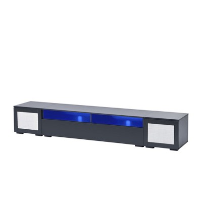 NicBex 3-pics Extended TV Stands for 90 inch TV,Modern Entertainment Center with LED Light,TV Console for Living Room, Bedroom, Home,Black