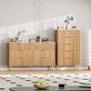 Fluted 5-Drawer Wood Dresser, Modern White Tall Dresser with Gold Handles, Bedroom, Living Room Storage Organizer for Hallway/Entryway - 4 of 4
