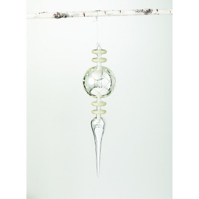 Sullivans Finial Glass Ornament 20"H Silver