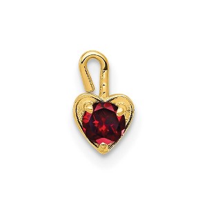 Black Bow Jewelry Jan Synthetic Garnet 14k Yellow Gold Heart Pendant Enhancer, 5mm - 1 of 4