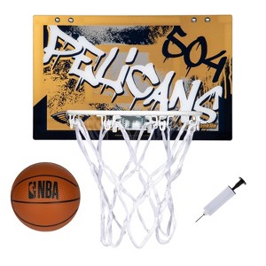 NBA New Orleans Pelicans Over The Door Mini Basketball Hoop - 1 of 4