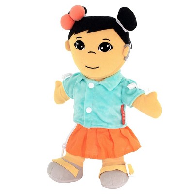 Miniland Fastening Learn To Dress 15" Doll - Female with Two Pink Bows
