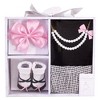 Little Treasure Baby Girl Boxed Gift Set, Black/Pink Pearls, 0-6 Months - 2 of 2