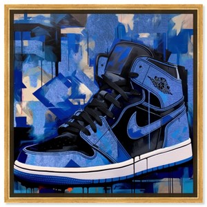 Notoriart Blue Brush Sneakers Wall Art Framed - 1 of 4