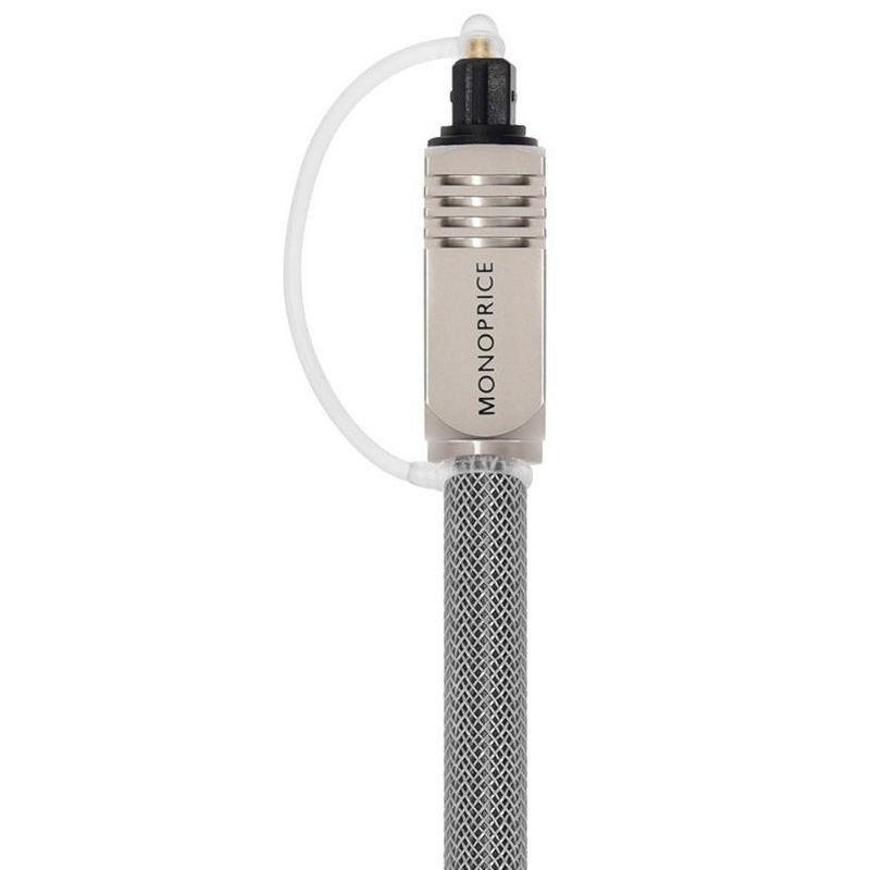 Monoprice Premium S/PDIF (Toslink) Digital Optical Audio Cable - Silver - 6 Feet | Heavy Duty Mesh Jacket, Metal Connector Heads, For Play Station,, 4 of 7