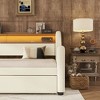 Sapphtopaz Twin Size Upholstered Bed Frame, Versatile Daybed with Trundle/Storage for Guest Bedrooms, Teens & Small Spaces - 3 of 4