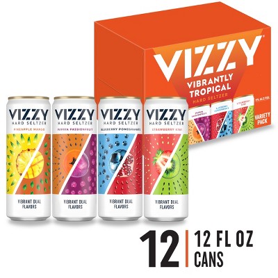 Vizzy Hard Seltzer Vibrantly Tropical Variety Pack - 12pk/12 fl oz Slim Cans