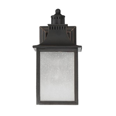 Monte Grande Bronze Outdoor Lantern with Seeded Glass