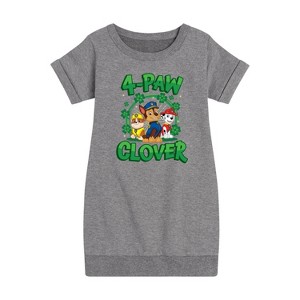 - Paw Patrol - 4 Paw Clover Graphic Short Sleeve Fleece Dress - 1 of 4