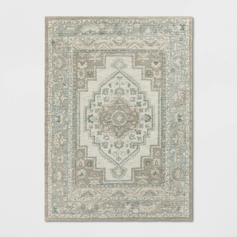 5'x7' Distressed Geometric Tufted Area Rug Gray/green - Threshold™ : Target