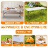 FONTOI Folding Table 4 Foot Portable Heavy Duty Plastic Fold-in-Half Utility Table Small Indoor Outdoor Adjustable Height, White, 99.5"*76"*8.5" - 4 of 4