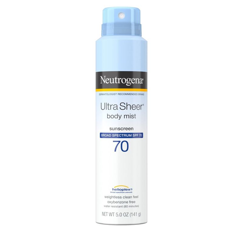 Neutrogena Ultra Sheer Sunscreen Spray, SPF 70, 5oz, 1 of 15