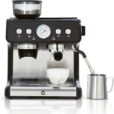 Stainless Steel Espresso Machine with Grinder & 20 Bar Pressure, 2.8L Removable Water Tank,Adjustable Shot Volume