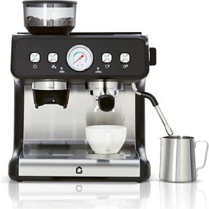 Stainless Steel Espresso Machine with Grinder & 20 Bar Pressure, 2.8L Removable Water Tank,Adjustable Shot Volume - 1 of 4