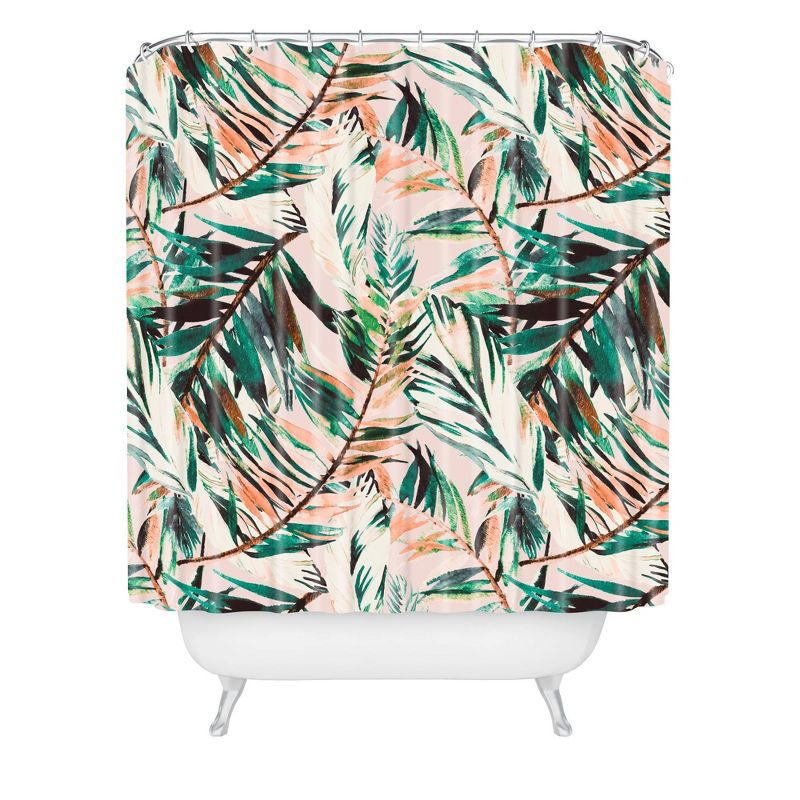 Marta Barragan Camarasa Tropical Leaf Desert Shower Curtain Green - Deny Designs, 1 of 7