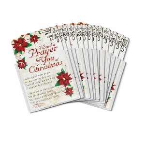 I Said A Prayer Poinsettia Red 2.5 x 4 Cardstock Christmas Pocket Card, Pack of 12 - 1 of 2