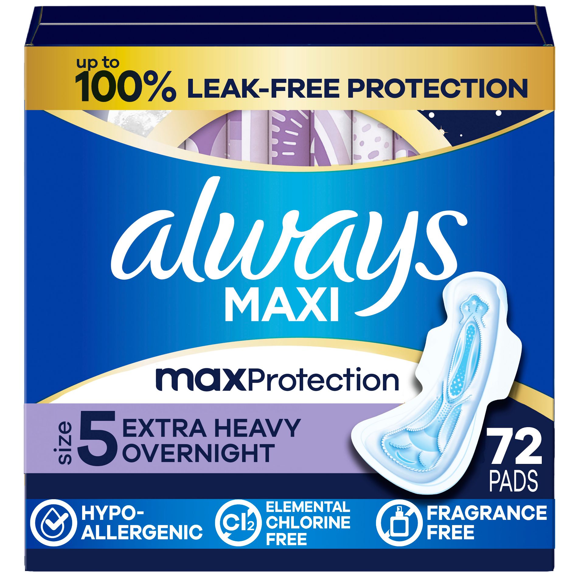 Always Maxi Extra Heavy Overnight Pads - Size 5