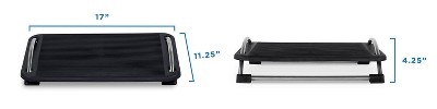 Black Adjustable Ergonomic Under-Desk Footrest with Chrome Frame