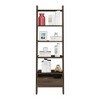 Vynxaria Elegant Bookcase Bull  5 Open Shelves (11.81"H×20.07"W), 1 Drawer (7.44"H×20.07"W), 26.86" Top, Dark Walnut Manufactured Wood - 2 of 4