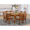 HomeStock 9-Piece Square Saddle Brown Finish Solid Wood Top Dining Table with 8-Chairs - 2 of 4
