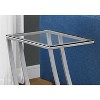 Monarch Specialties Accent Table C-Shaped End Side Snack Living Room Bedroom Metal Tempered Glass Grey Clear Contemporary Modern - 3 of 4