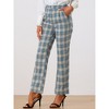INSPIRE CHIC Women's Plaid Elastic Waist Casual Work Office Long Pants - 2 of 4