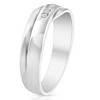 Pompeii3 Mens Cut Diamond Wedding Ring 1/6cttw 10K White Gold High Polished Channel Set - 3 of 4
