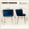 MOONMISS Velvet Woven Dining Chairs Set of 2 with Gold Metal Legs for Living Room, Dining Room, Kitchen - 4 of 4