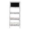 Nearly Natural 36" x 16" Wooden Farmhouse 3-Tier Stand with Chalkboard White - Freestanding Storage Rack - image 3 of 4