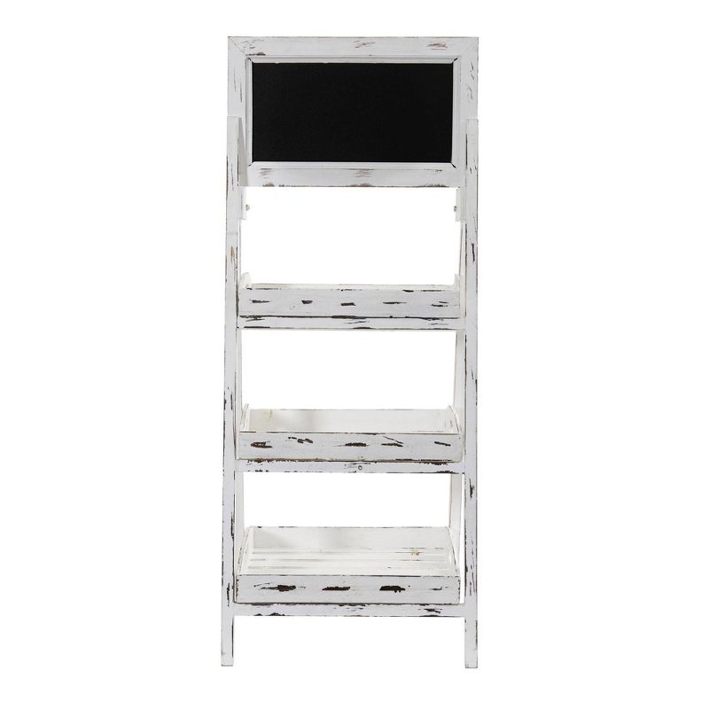 36&#34; x 16&#34; Wooden Farmhouse 3-Tier Stand with Chalkboard White - Nearly Natural, 4 of 7