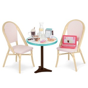 Our Generation Sweet Café Set Table & Chairs Furniture & Dining Accessories for 18" Dolls - 1 of 4