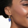 Ross-Simons Italian Tagliamonte Blue Venetian Glass Seashell Drop Earrings With Lapis in 18kt Gold Over Sterling - 2 of 3