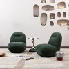 Large Swivel Accent Chair,Velvet Fabric Upholstered Sofa Chair,Living Room Armless Comfortable Chair With Solid Wood Frame-Coolbibila - 3 of 4