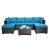 Lycvki Outdoor 7-Piece Wicker Sofa Sets with Cushions and Coffee Table - 2 of 4