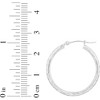14k White Gold 2mm Diamond Cut Tube Hoop Earrings - 3 of 3