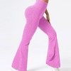 BABYYER Women Ribbed Flare Leggings, High Waist Stretchy Yoga Pants, Lightweight Workout Fitness Trousers - 4 of 4