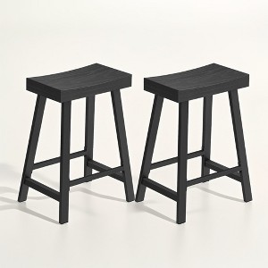 2 Pack Bar Stools, Bar Chairs, Kitchen Breakfast Bar Stools with Footrest, 23.6 Inches High - 1 of 3