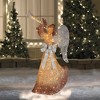 Northlight 60" Gold LED Lighted Angel with Trumpet Outdoor Christmas Decoration - 2 of 4