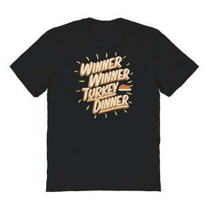 Famous In Real Life Men's Winner Winner Turkey Dinner Short Sleeve Graphic Cotton T-Shirt - 1 of 3